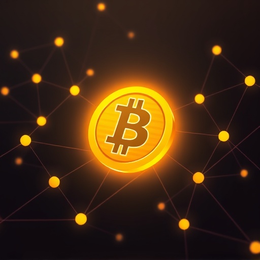Bitcoin BTC como moeda digital descentralizada numa rede financeira