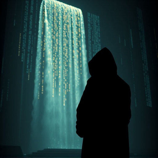 Silhueta de Satoshi Nakamoto e o mistério do fundador da equipa Bitcoin BTC